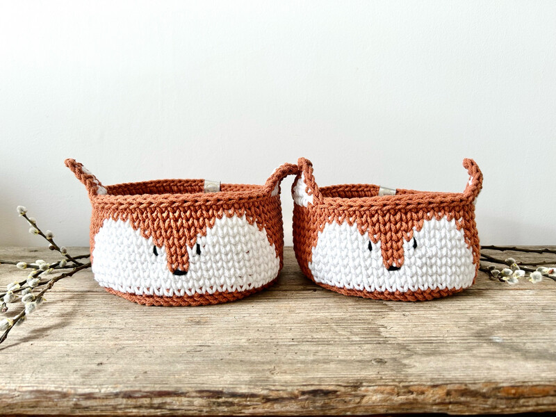 Gehäkelte Fuchskörbchen, in zwei Grössen