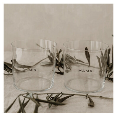 2er Set Gläser Mama/Mini Eulenschnitt