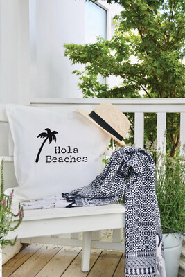 Kissenhülle “Hola Beaches” aus Biobaumwolle