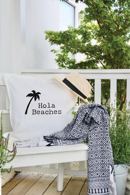 Kissenhülle “Hola Beaches” aus Biobaumwolle Kissenhülle “Hola Beaches” aus Biobaumwolle