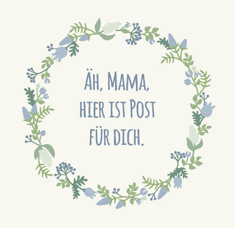 Kleine quadratische Karte „Äh Mama, hier ist Post für Dich“