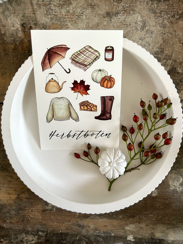 Postkarte “Herbstboten” von Frollein Lücke Postkarte “Herbstboten” von Frollein Lücke
