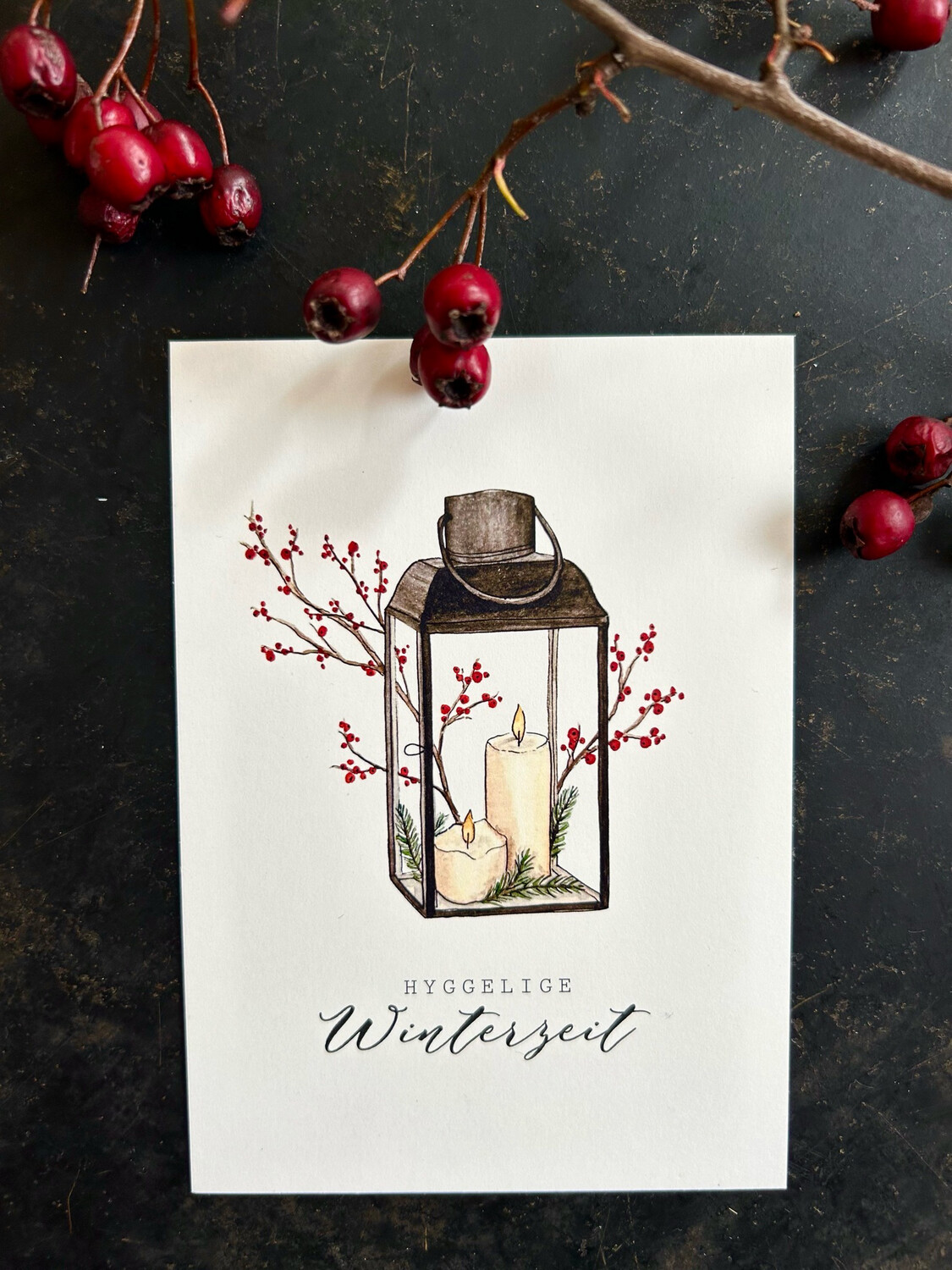 Postkarte “Hyggelige Winterzeit” von Frollein Lücke