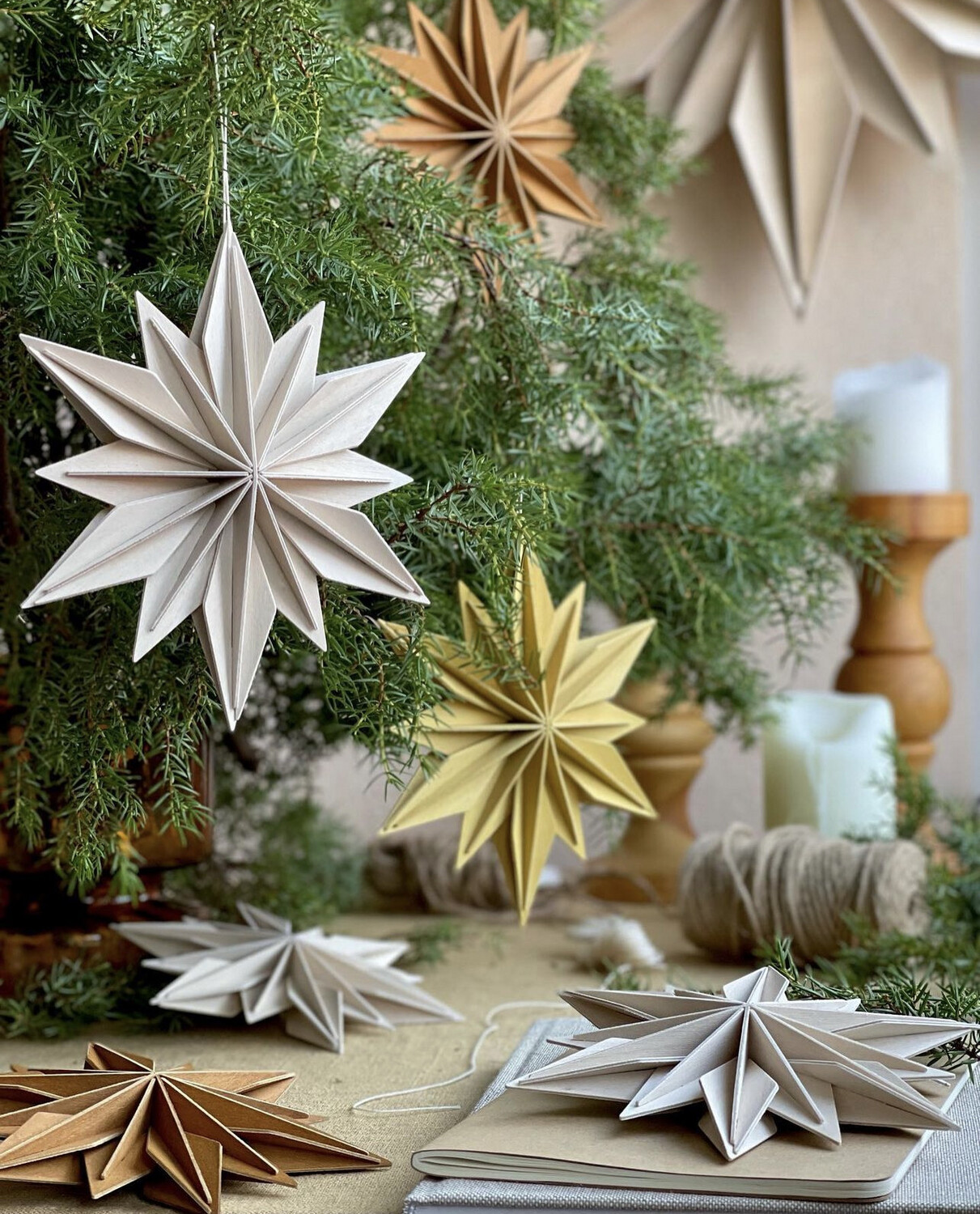 Holzsterne aus Finnland, 15cm