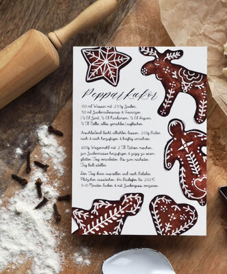 Postkarte “Pepparkakor” Pfefferkuchen von Frollein Lücke