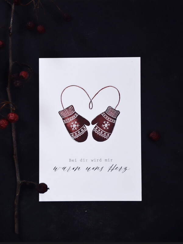 Postkarte “Bei Dir wird mir warm ums Herz” von Frollein Lücke Postkarte “Bei Dir wird mir warm ums Herz” von Frollein Lücke