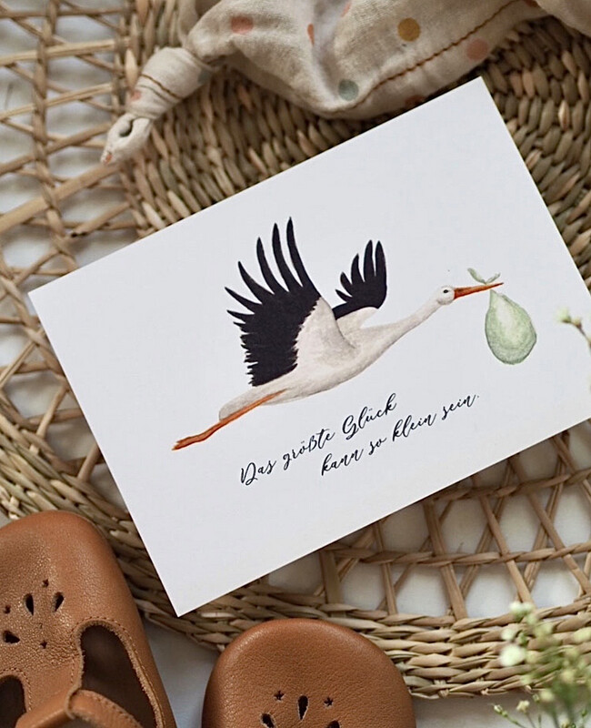 Postkarte Geburt “Das grösste Glück kann so klein sein”, von Frollein Lücke Postkarte Geburt “Das grösste Glück kann so klein sein”, von Frollein Lücke