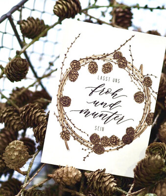 Postkarte “Lasst uns froh und munter sein”, von Frollein Lücke Postkarte “Lasst uns froh und munter sein”, von Frollein Lücke