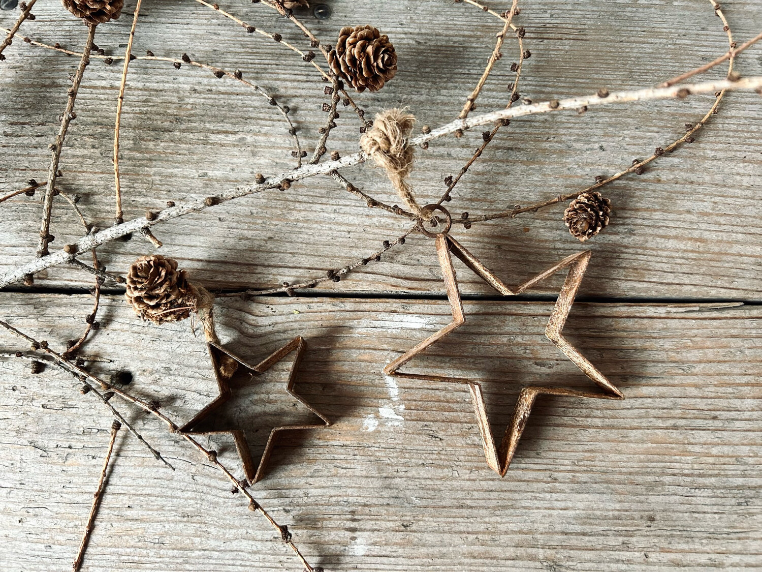 Grosser Rostanhänger “Stern” aus Metall, im Vintagestyle