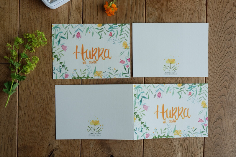 Postkarte Aquarell “Hurra, wie schön” Postkarte Aquarell “Hurra, wie schön”