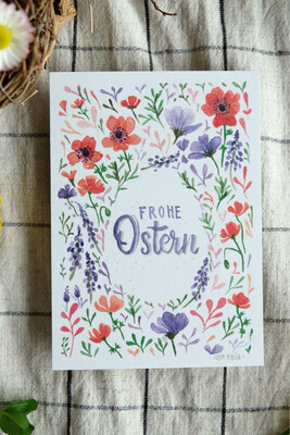 Postkarte Aquarell Ostern “Frohe Ostern”
