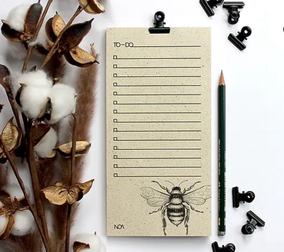 To-Do-Liste Notizblock „Wildbiene“ aus Graspapier