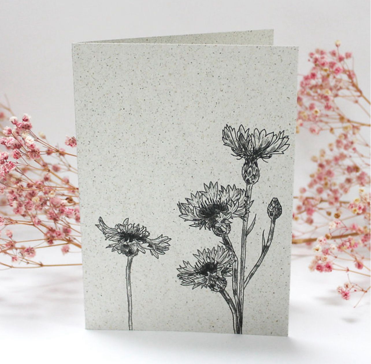 Klappkarte „Kornblume“ aus Graspapier