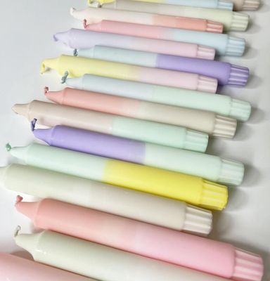 Handgetauchtes 4er Set Stabkerzen, Dip Dye „Pastell“ Handgetauchtes 4er Set Stabkerzen, Dip Dye „Pastell“
