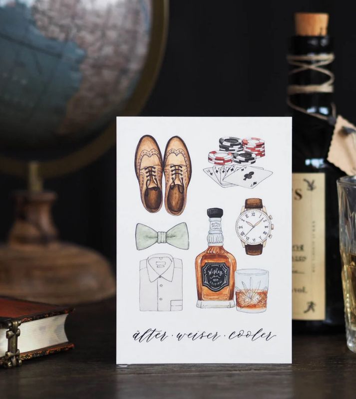 Postkarte Geburtstag „Älter Weiser Cooler“ Postkarte Geburtstag „Älter Weiser Cooler“