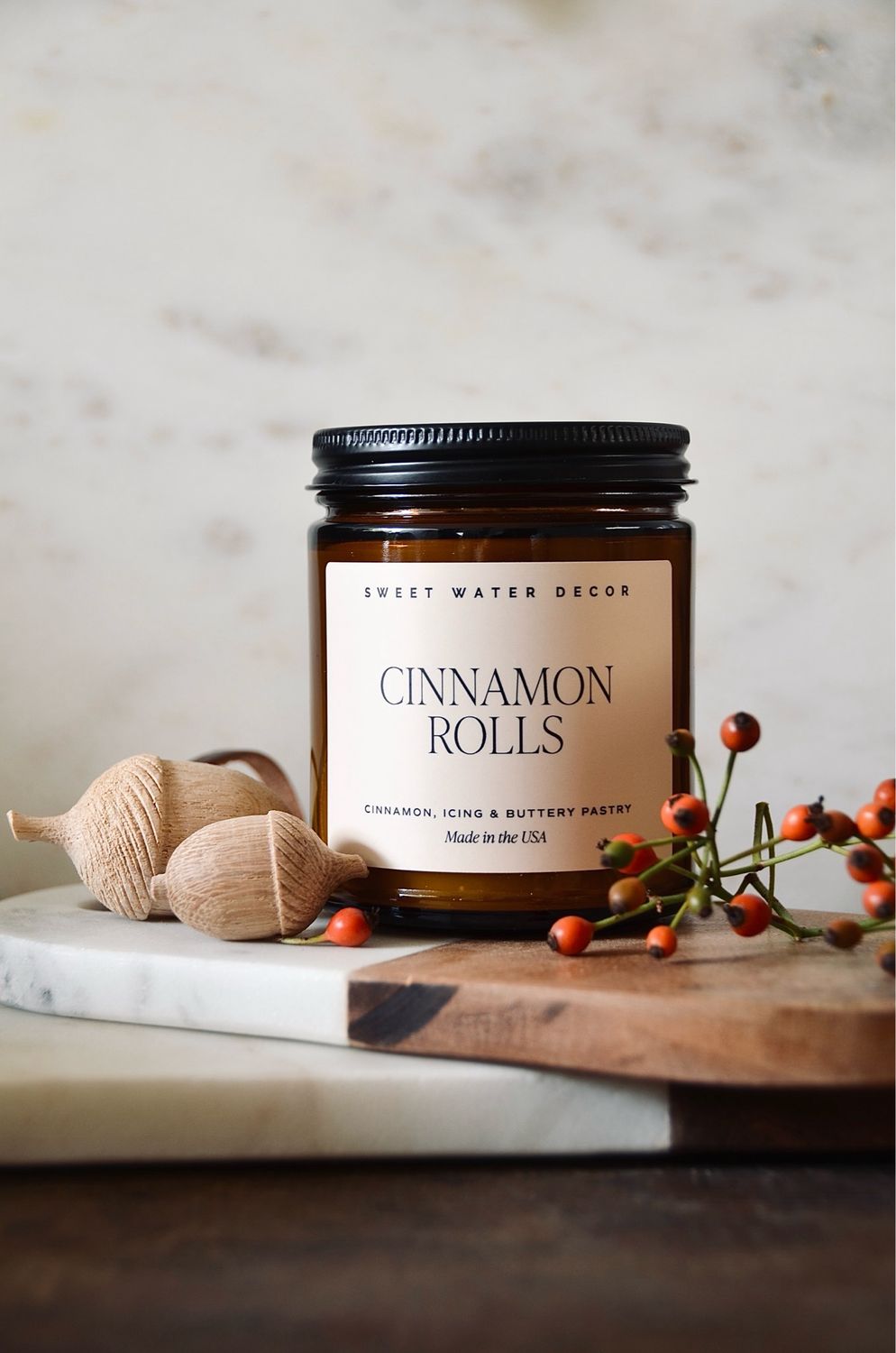 Duftkerze „Cinnamon Rolls“ aus USA, im Weiss- oder Braunglas