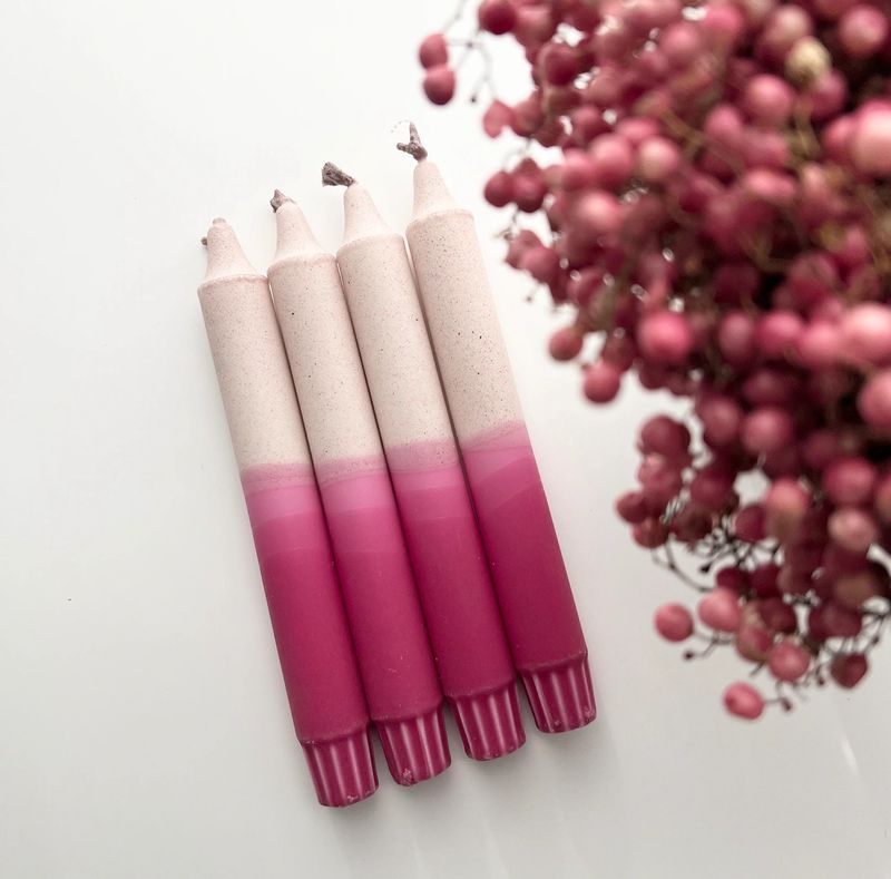 4er DipDye Kerzenset „Beerentöne“ 4er DipDye Kerzenset „Beerentöne“