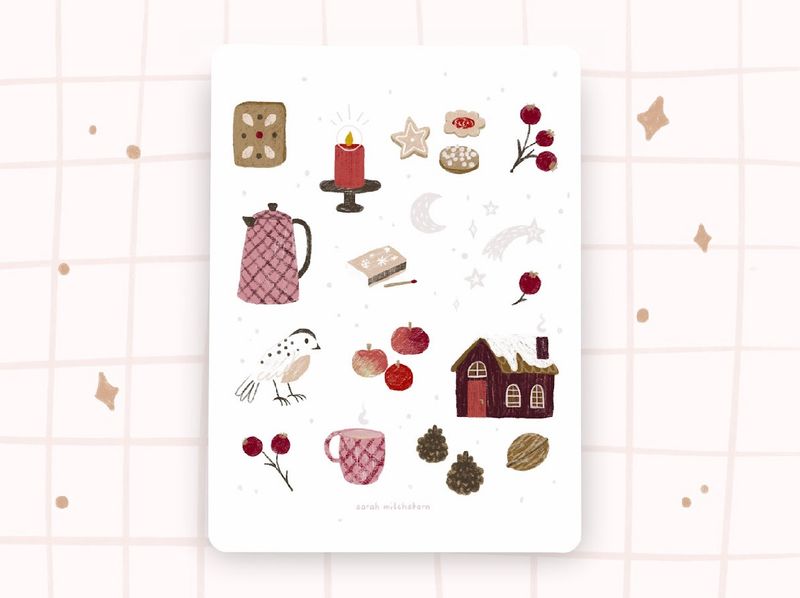 Stickerbogen Aufkleber „Wintertage“ Stickerbogen Aufkleber „Wintertage“