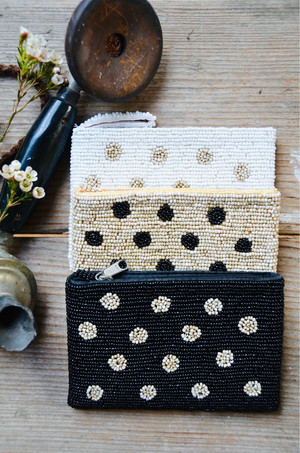 Perlen Tasche Perlentäschlein im Skandilook, als Geldbeutel oder kleine Clutch- verschiedene Designs