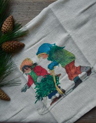 Weihnachtliches Geschirrtuch Astrid Lindgren „Bullerbyn“ Weihnachtliches Geschirrtuch Astrid Lindgren „Bullerbyn“