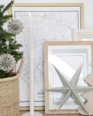 Papiersterne 2er Set, in 30 und 40cm, hellgrau Papiersterne 2er Set, in 30 und 40cm, hellgrau