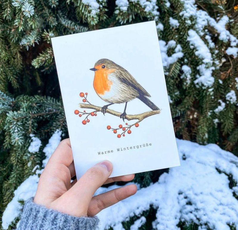 Postkarte „Wintervogel“ von Frollein Lücke Postkarte „Wintervogel“ von Frollein Lücke