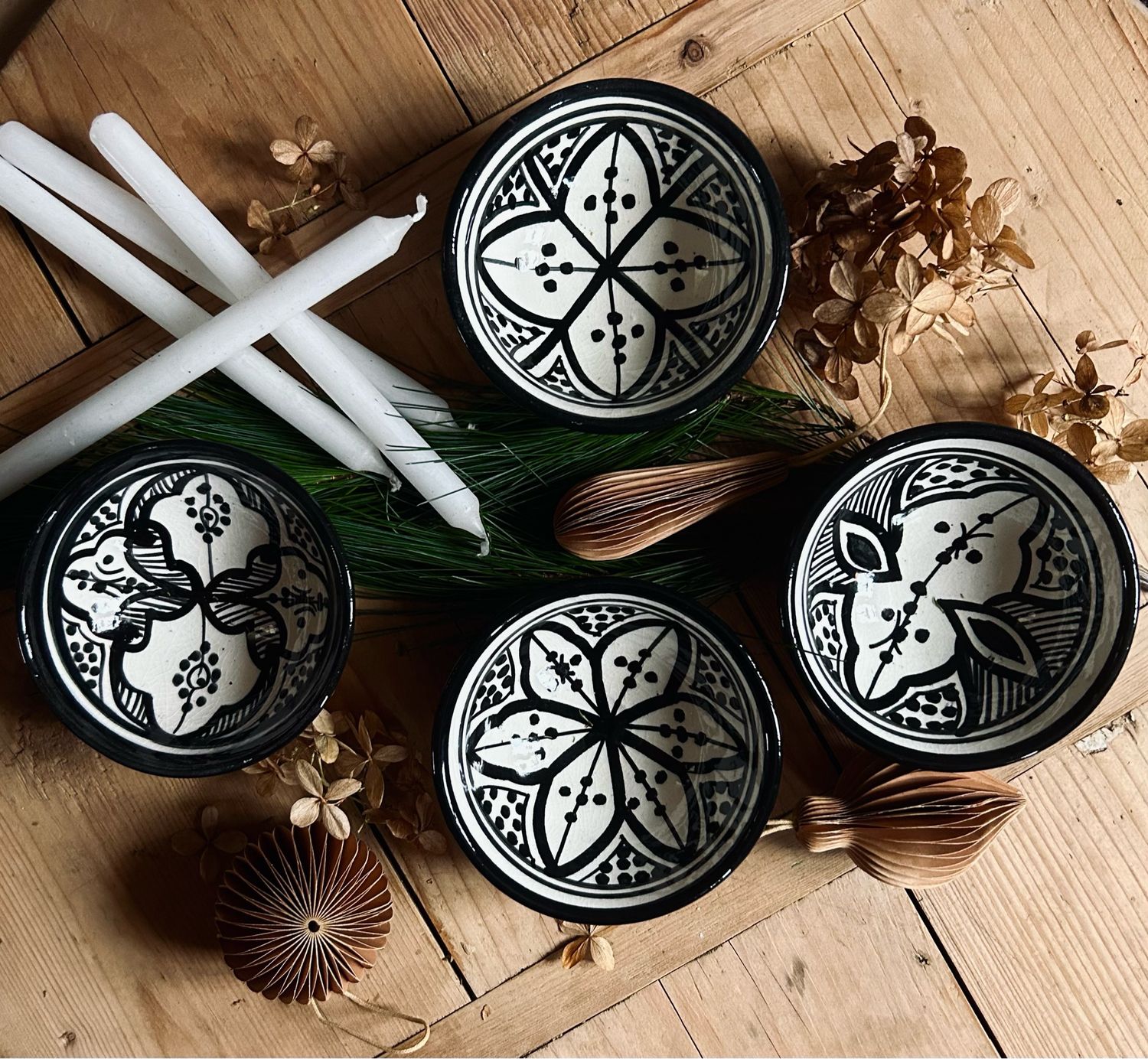 Kleine handgemachte marokkanische Schälchen in 10cm, verschiedene Designs