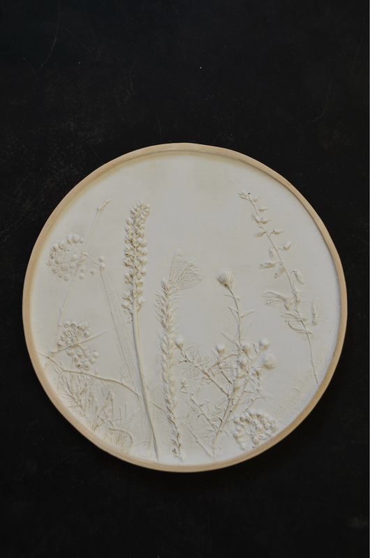 Handgemachtes Relief im Stickrahmen “Spätsommer Teil 3”