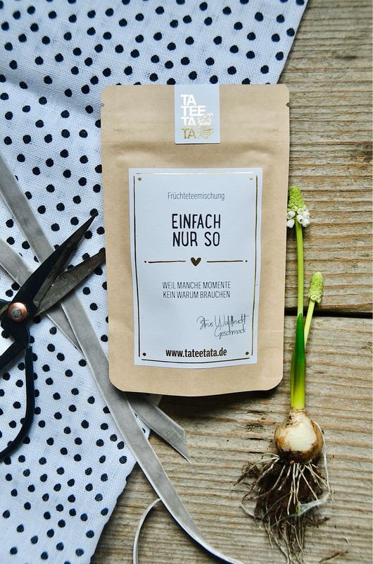 Tütchen Früchtetee “Einfach nur so”, in zwei Grössen Tütchen Früchtetee “Einfach nur so”, in zwei Grössen