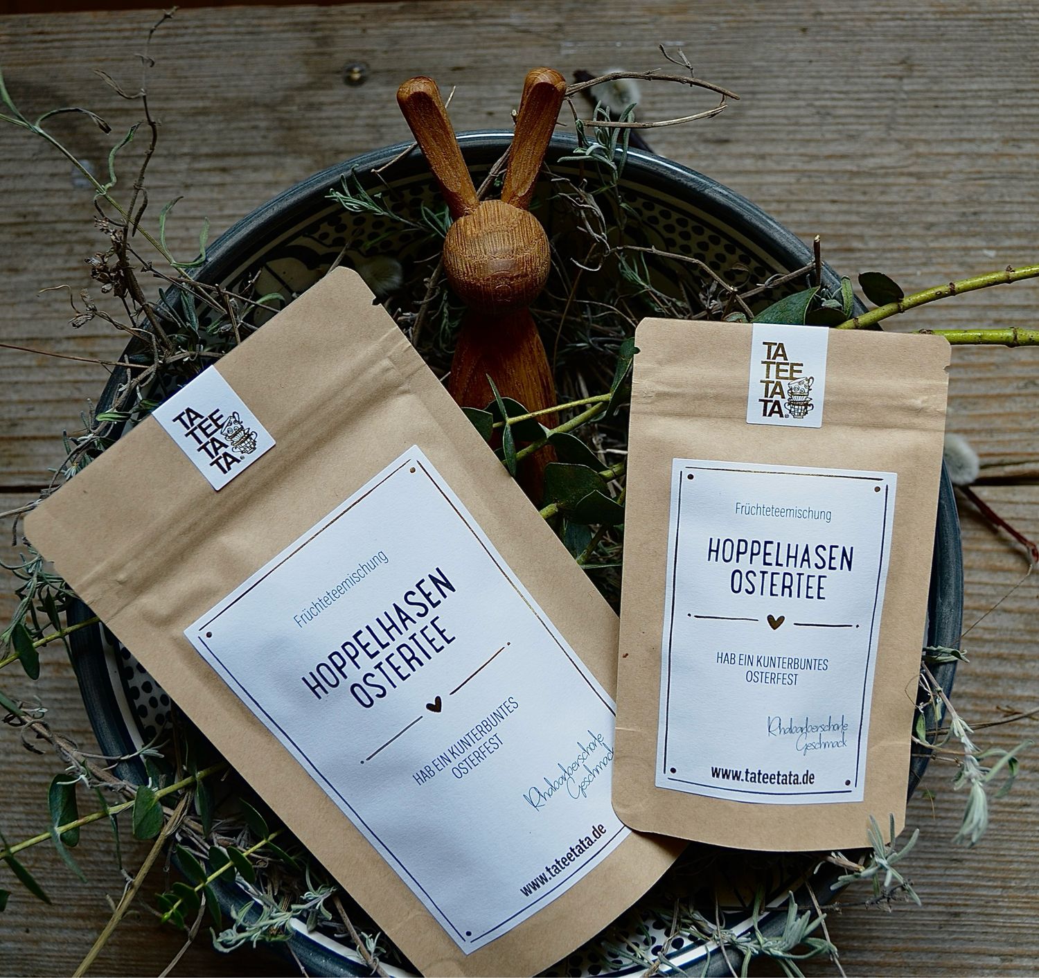 Tütchen Früchtetee “Hoppelhasen Ostertee”, in zwei Grössen