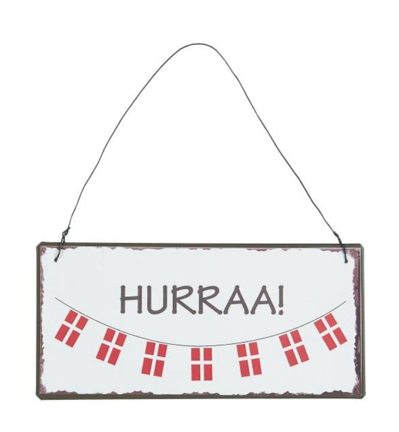 Metallschild “Hurraa!” mit dänischer Flagge von IB Laursen