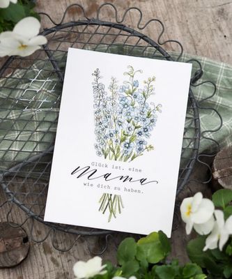 Postkarte Karte „Glück ist, eine Mama wie Dich zu haben“ von Frollein Lücke Postkarte Karte „Glück ist, eine Mama wie Dich zu haben“ von Frollein Lücke
