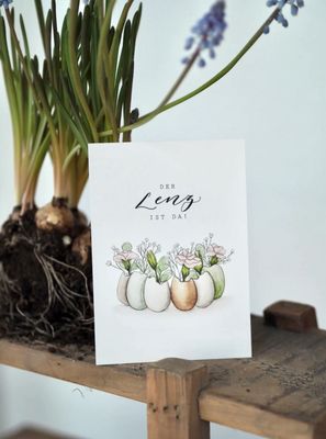 Postkarte Karte „Der Lenz ist da!“ Frollein Lücke Postkarte Karte „Der Lenz ist da!“ Frollein Lücke