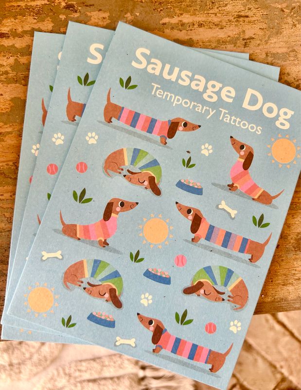 Temporäre Klebetattoos „Sausage Dog“ Temporäre Klebetattoos „Sausage Dog“