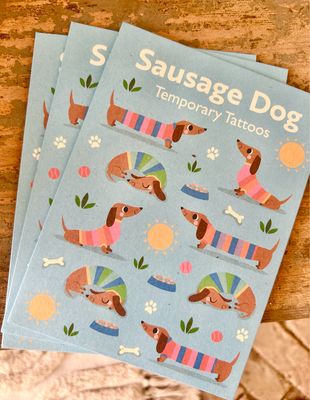 Temporäre Klebetattoos „Sausage Dog“