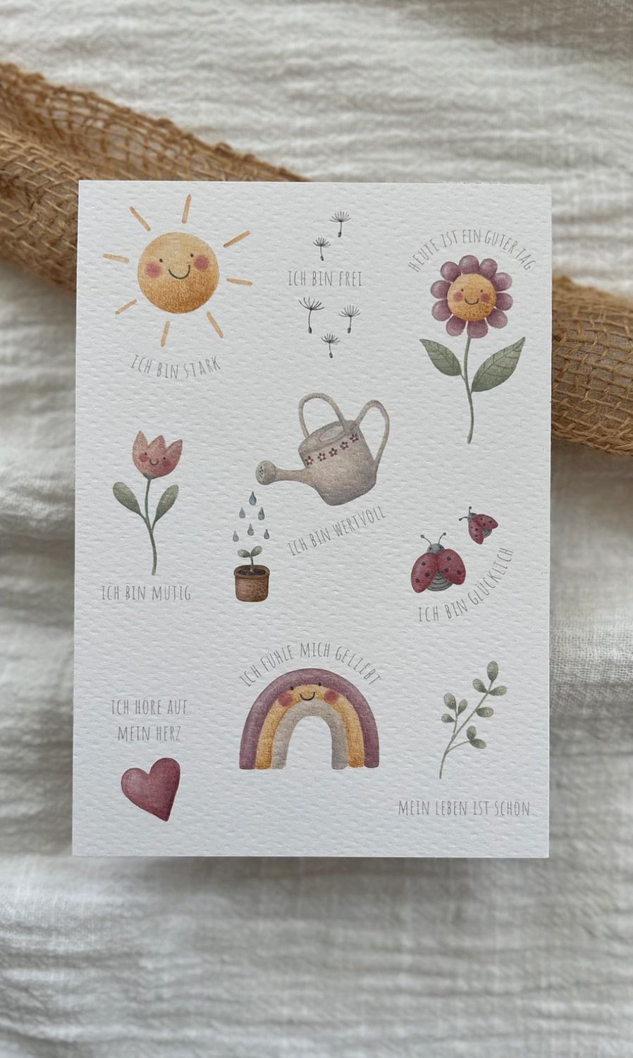 Handgezeichnete Affirmationskarte Aquarell