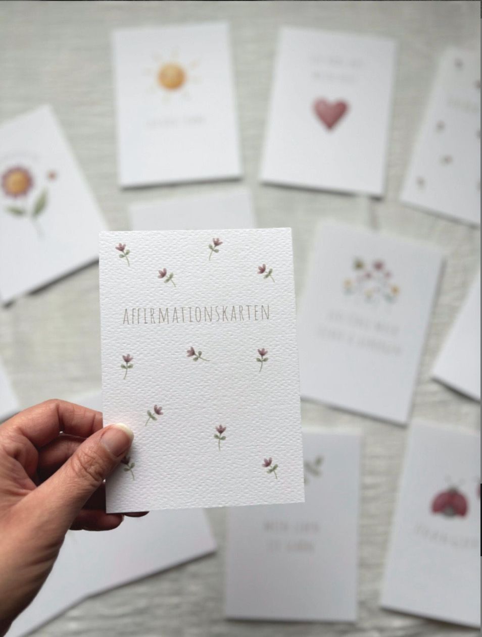 Affirmationskarten Set Aquarell, handgezeichnet
