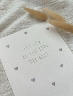 „Für den besten Papa der Welt“ Aquarell, Postkarte oder Klappkarte mit Umschlag