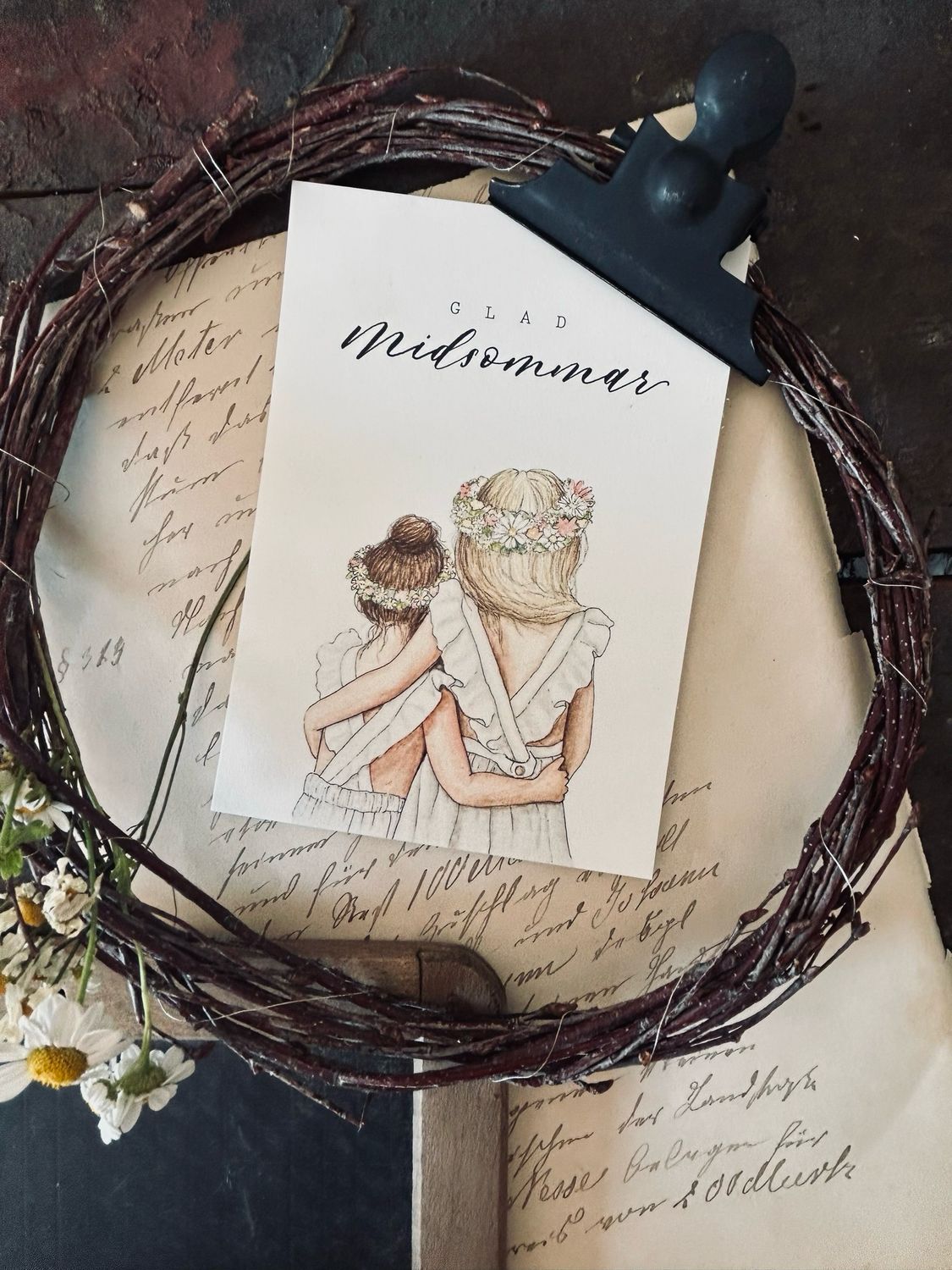 Postkarte „Glad Midsommar“