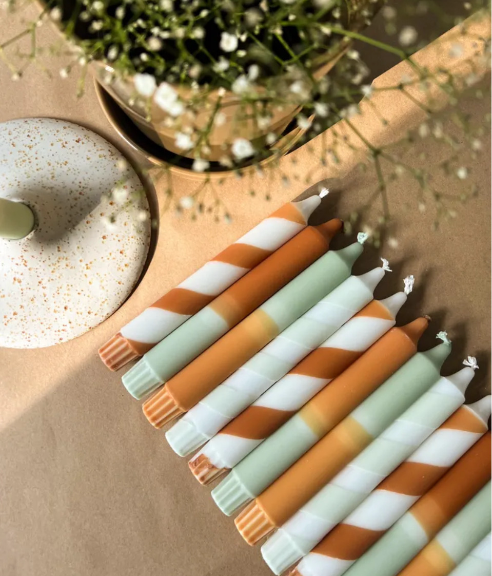 Handgetauchtes 4er Set Stabkerzen „Spätsommer“