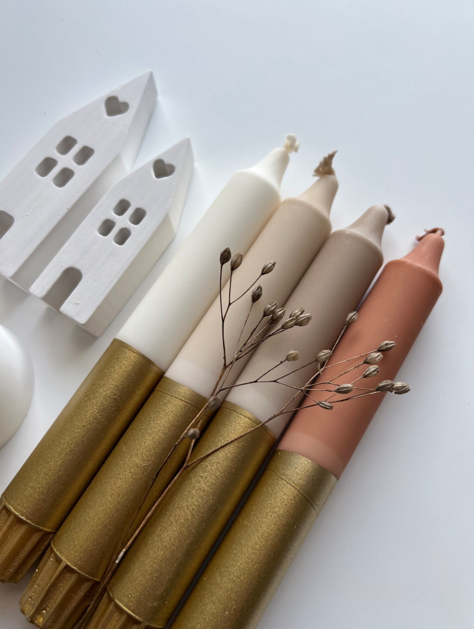 Handgetauchtes 4er Kerzenset „Brownies“