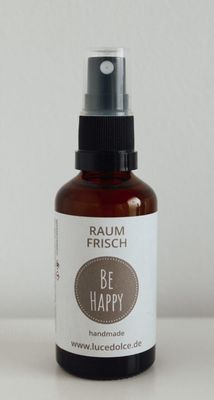 Aromaspray Raumspray „BE HAPPY“ aus naturreinen ätherischen Ölen in Bioqualität, 50ml
