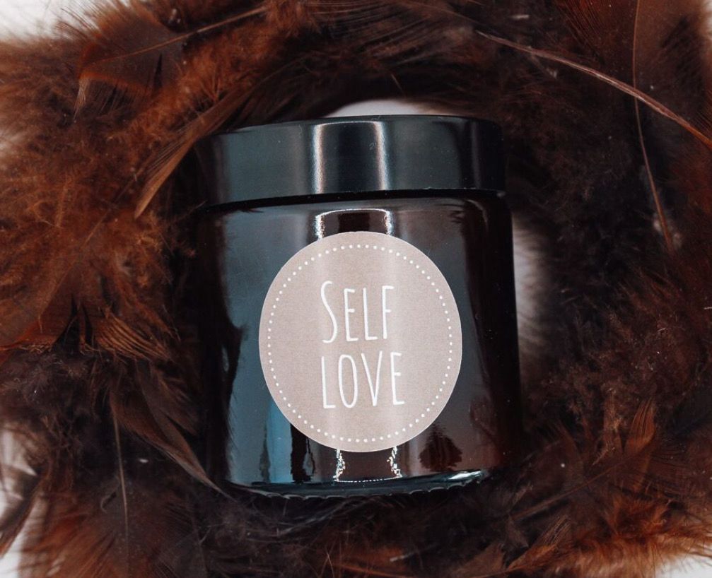 Aromakerze „SELFLOVE“ aus naturreinen ätherischen Bioölen und Sojawachs handgefertigt, 2 Grössen