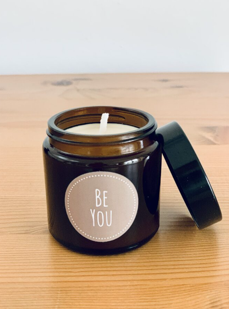 Aromakerze „BE YOU“ aus naturreinen ätherischen Bioölen und Sojawachs handgefertigt, zwei Grössen
