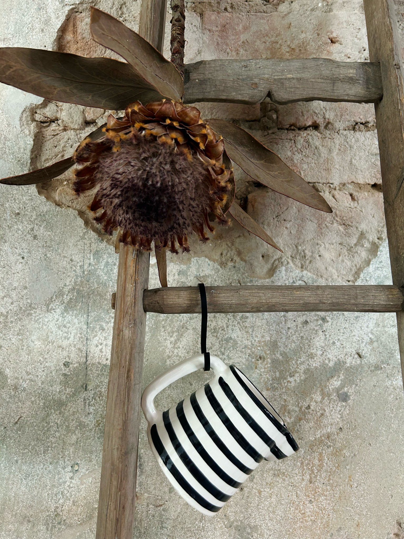 Marokkanisches Milchkännchen mit schwarzen Streifen