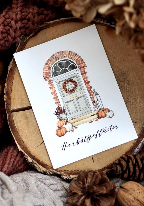 Postkarte „Herbstgeflüster“ von Frollein Lücke
