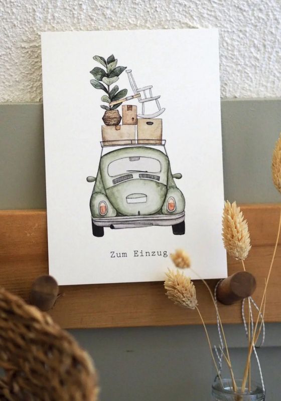 Postkarte Karte Zum Einzug Frollein Lücke