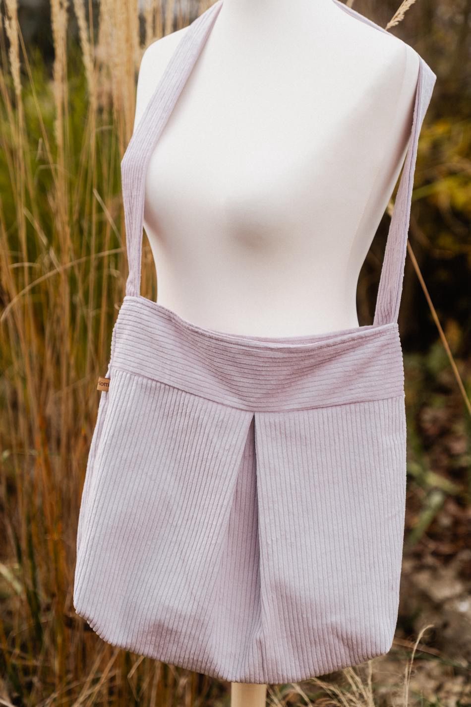 Handgemachte Cordtasche in rosa