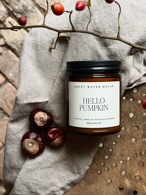 Duftkerze „Hello Pumpkin“ aus USA, im Braunglas