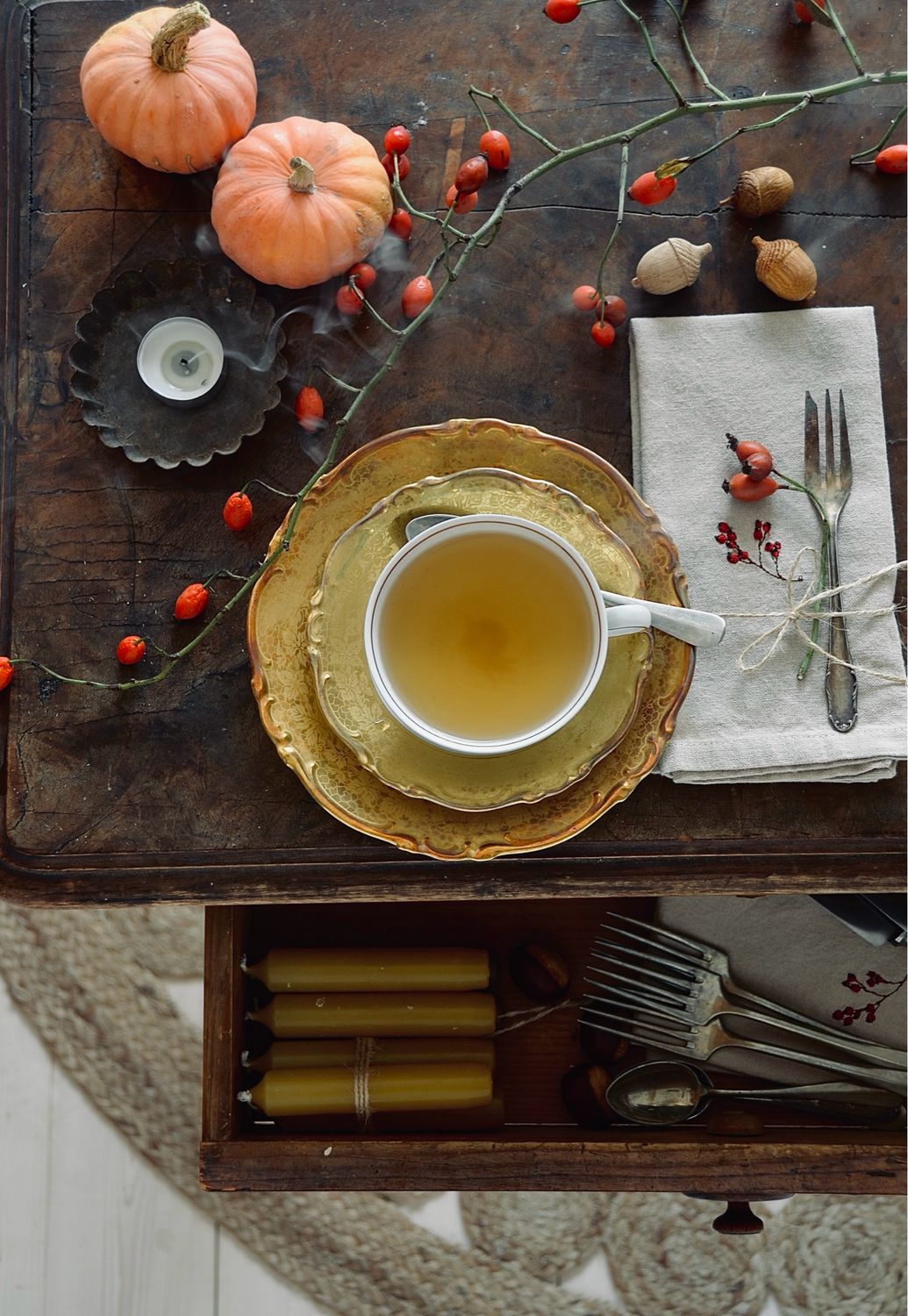 Stoffserviette „Winterbeeren“ von IB Laursen